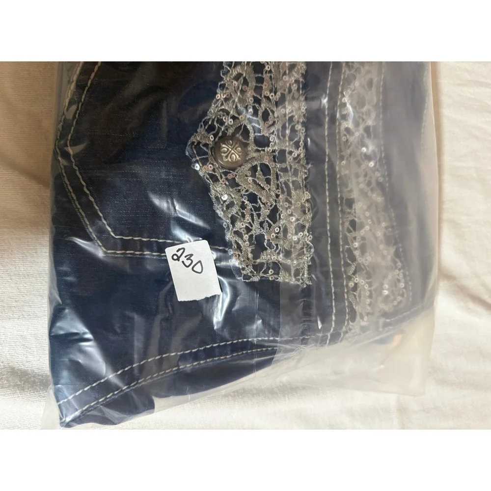 a.n.a A New Approach Womens Bootcut Jeans‎ Dark Wash Sequin Size 10 31 Inseam